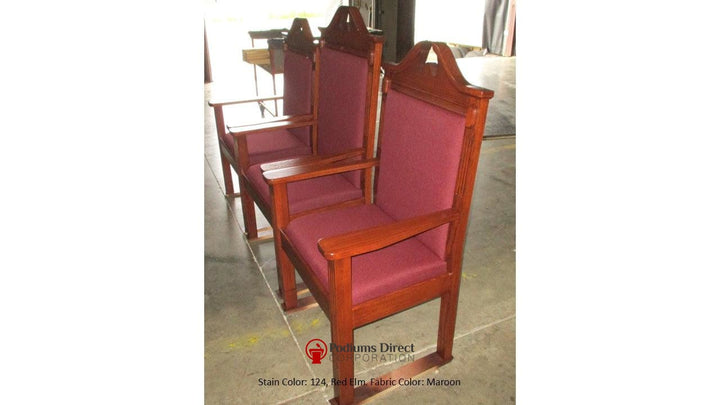 Clergy Church Chair TPC-296C/NO 8200 Series 52" Height Center Pulpit Chair-124 Red Elm Maroon-Clergy Church Chairs-Podiums Direct