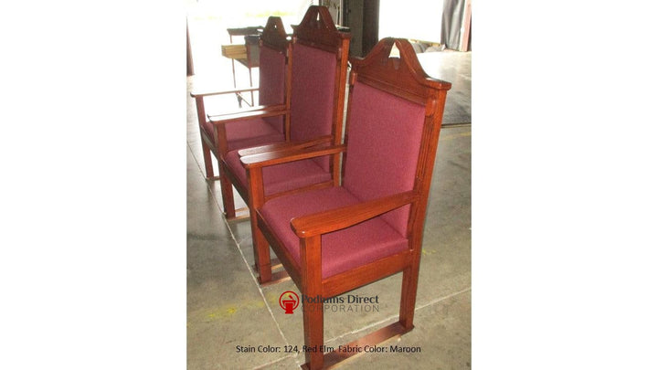 Clergy Church Chair TPC-296C/NO 8200 Series 52" Height Center Pulpit Chair-124 Red Elm Maroon-Clergy Church Chairs-Podiums Direct