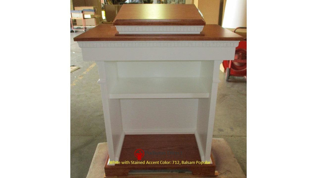 Church Wood Pulpit Colonial Tiered TSP-620- Back 712 Balsam Popular-Church Solid Wood Pulpits, Podiums and Lecterns-Podiums Direct