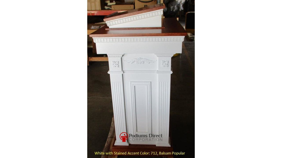 Church Wood Pulpit Colonial Tiered TSP-620-Side 712 Balsam Popular-Church Solid Wood Pulpits, Podiums and Lecterns-Podiums Direct