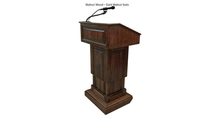 Handcrafted Solid Hardwood Lectern CLR235-LIFT Counselor Lift-Walnut Wood Dark Walnut-Handcrafted Solid Hardwood Pulpits, Podiums and Lecterns-Podiums Direct