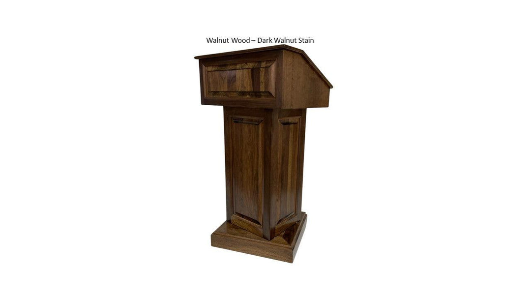 Handcrafted Solid Hardwood Lectern CLR235-S Counselor Swivel-Walnut Wood Dark Walnut-Handcrafted Solid Hardwood Pulpits, Podiums and Lecterns-Podiums Direct