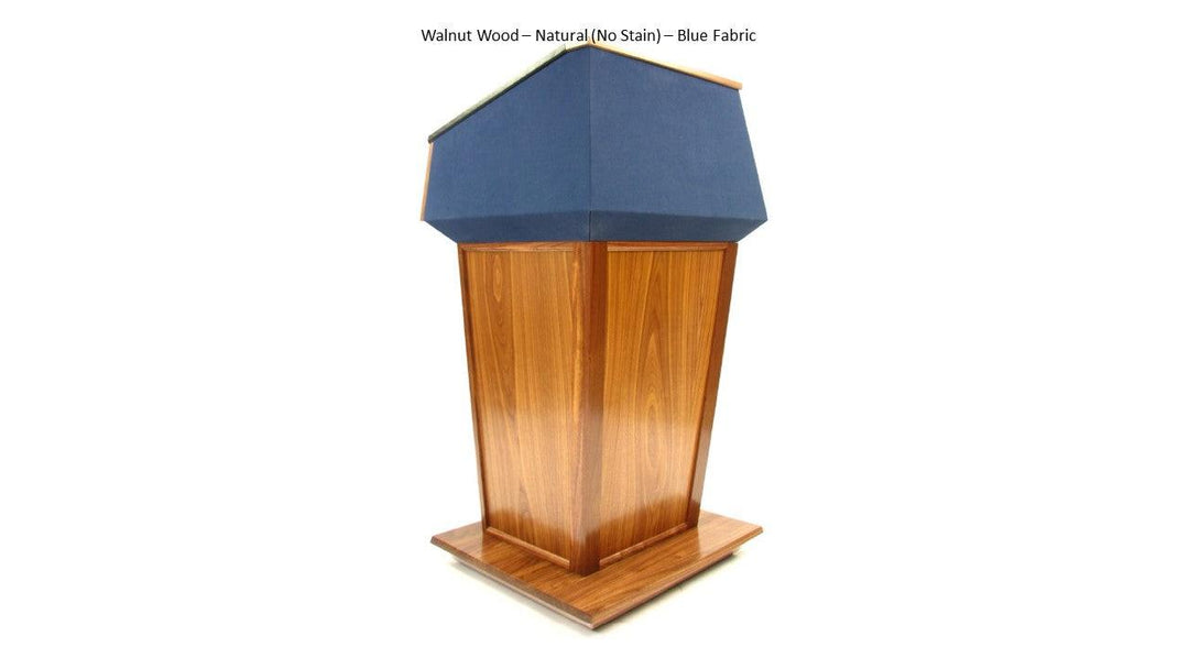 Non Sound Lectern PRES500 Presidential Podium-Front Walnut Wood Natural-Non Sound Podiums and Lecterns-Podiums Direct