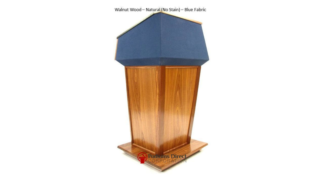 Non Sound Lectern PRES500 Presidential Podium-Front Walnut Wood Natural-Non Sound Podiums and Lecterns-Podiums Direct