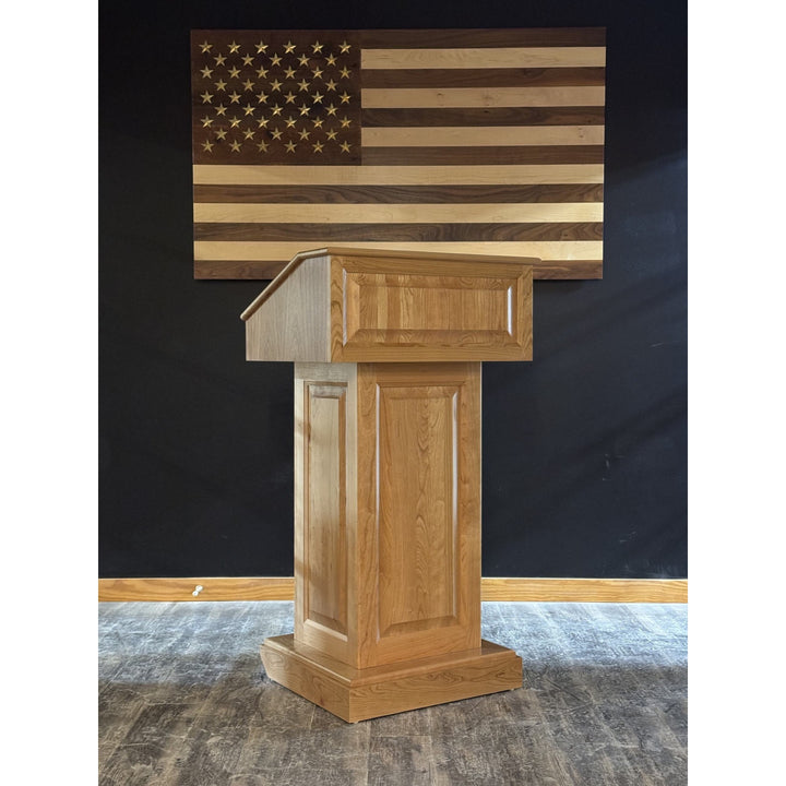 Counselor lectern in cherry with natural clear finish