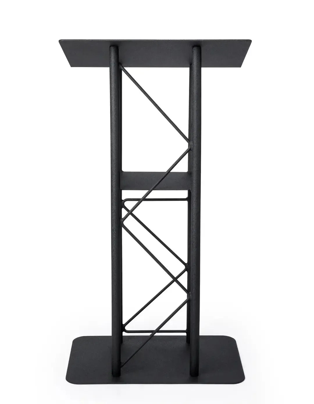 Metal Truss Lectern 4 Post Curved Color Black-Metal Truss Podiums and Lecterns-Podiums Direct