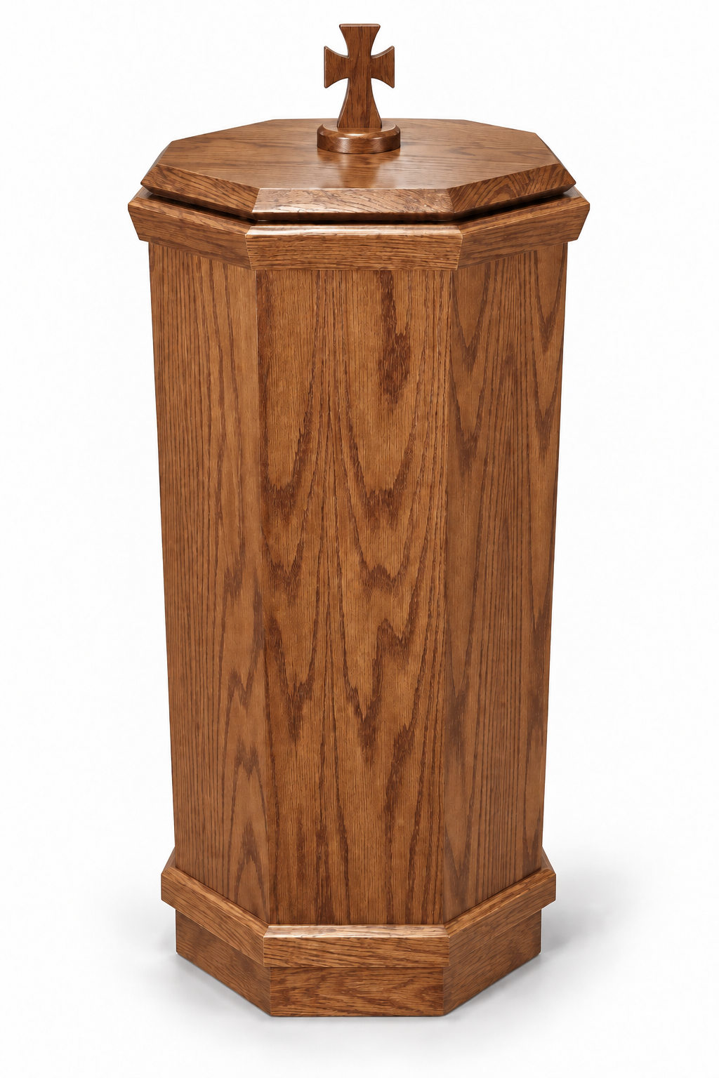 NO 400 octagonal oak baptismal font — Balsam Poplar 
