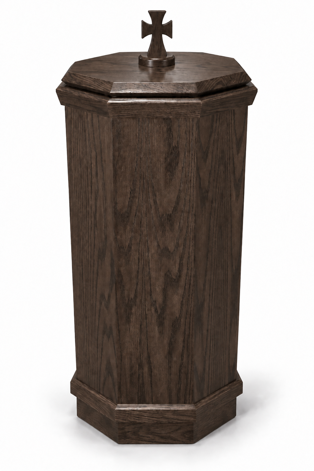 NO 400 octagonal oak baptismal font — Black Pine 