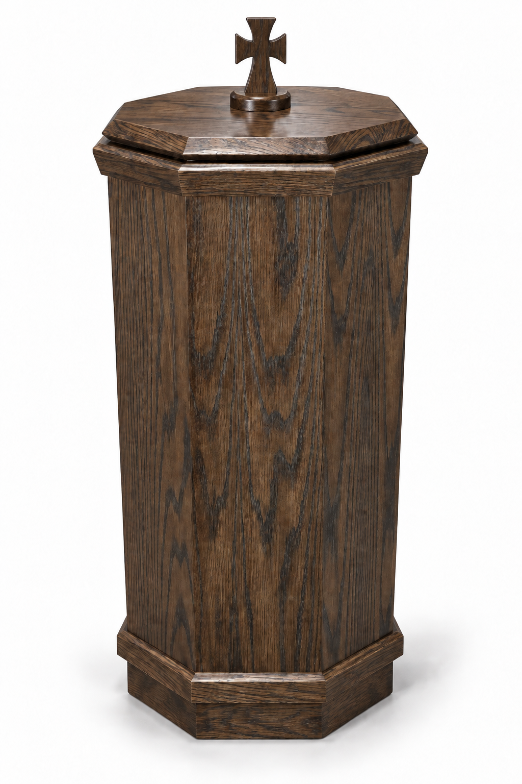 NO 400 octagonal oak baptismal font — Chestnut 