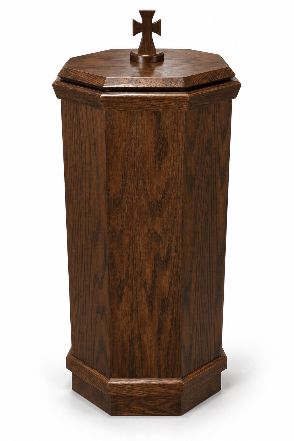 NO 400 octagonal oak baptismal font — Dark Coffee 