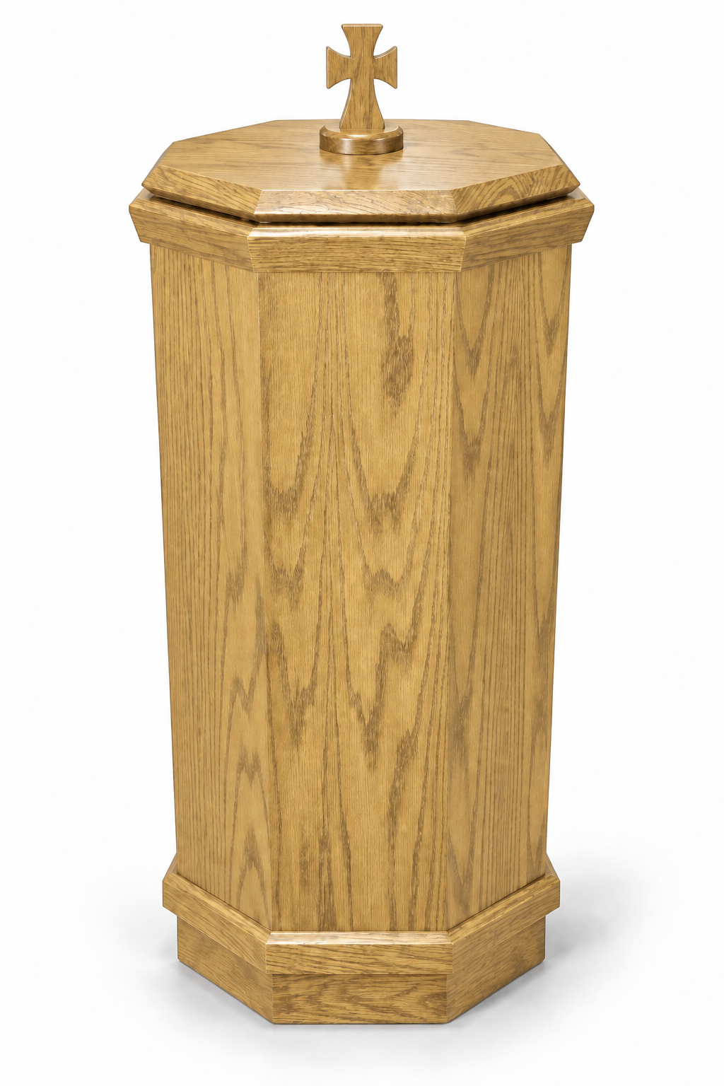 NO 400 octagonal oak baptismal font — Native Oak 