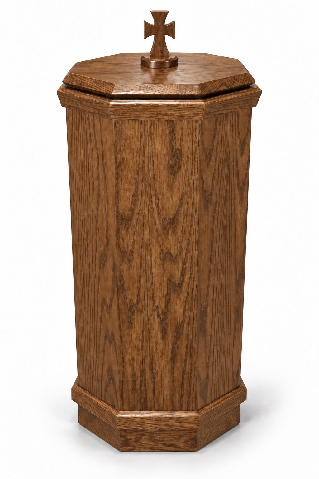 NO 400 octagonal oak baptismal font — Red Elm 