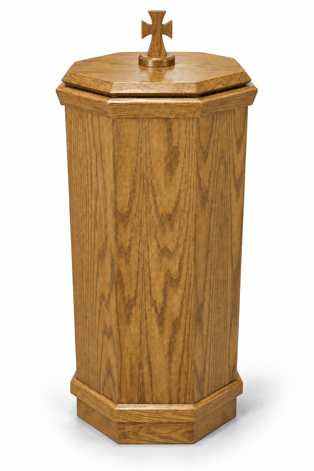 NO 400 octagonal oak baptismal font — Yellow Birch 