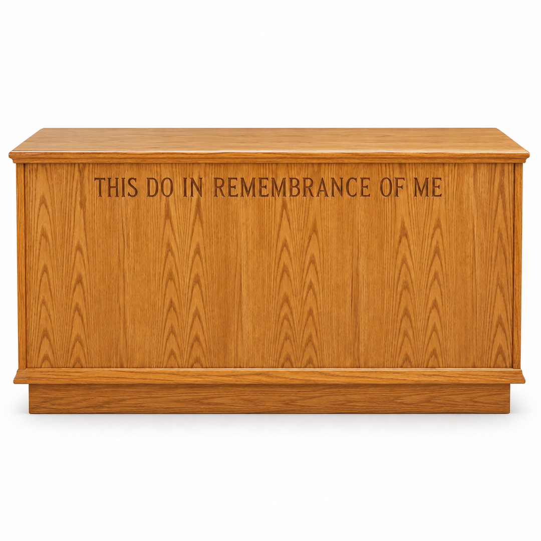 NO 400 solid oak closed communion table — Medium Oak #43