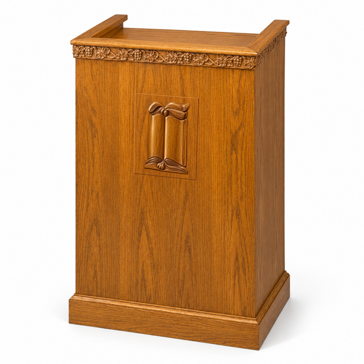 NO 501 solid oak grapevine single pulpit — Medium Oak 
