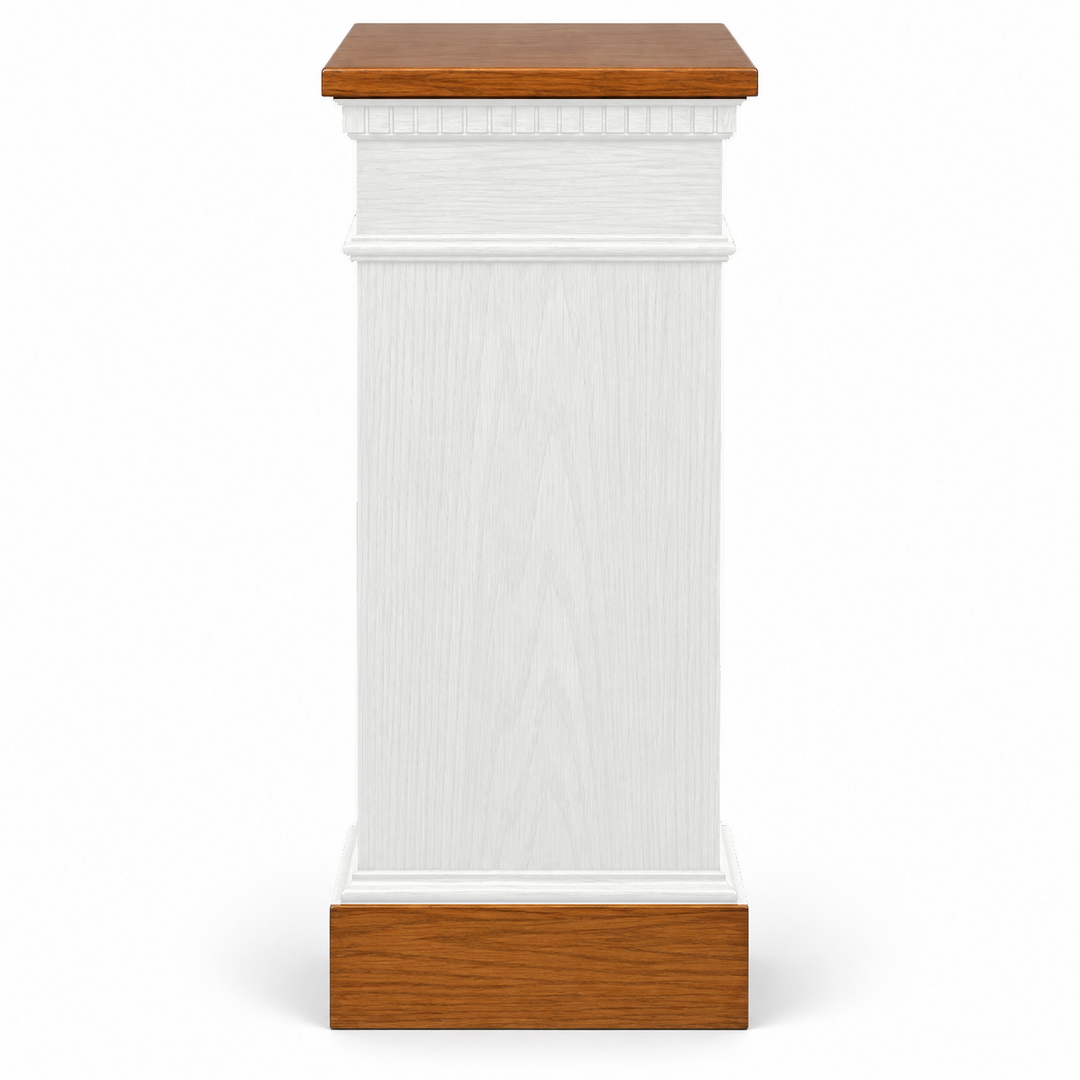 NO 8201F flower stand — Medium Oak #43 with white two-tone finish