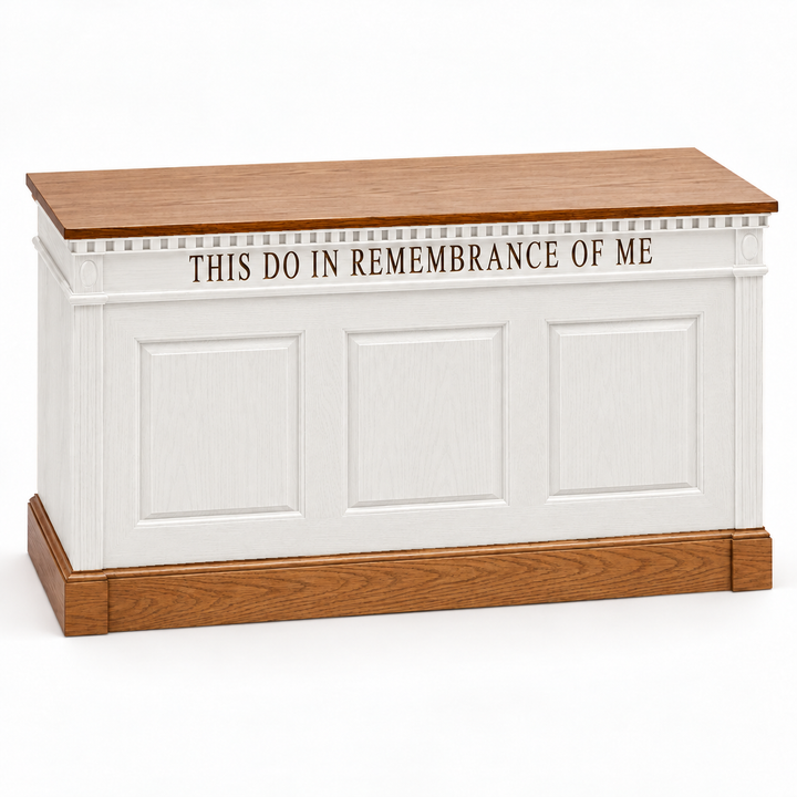 NO 820C closed communion table — Medium Oak 