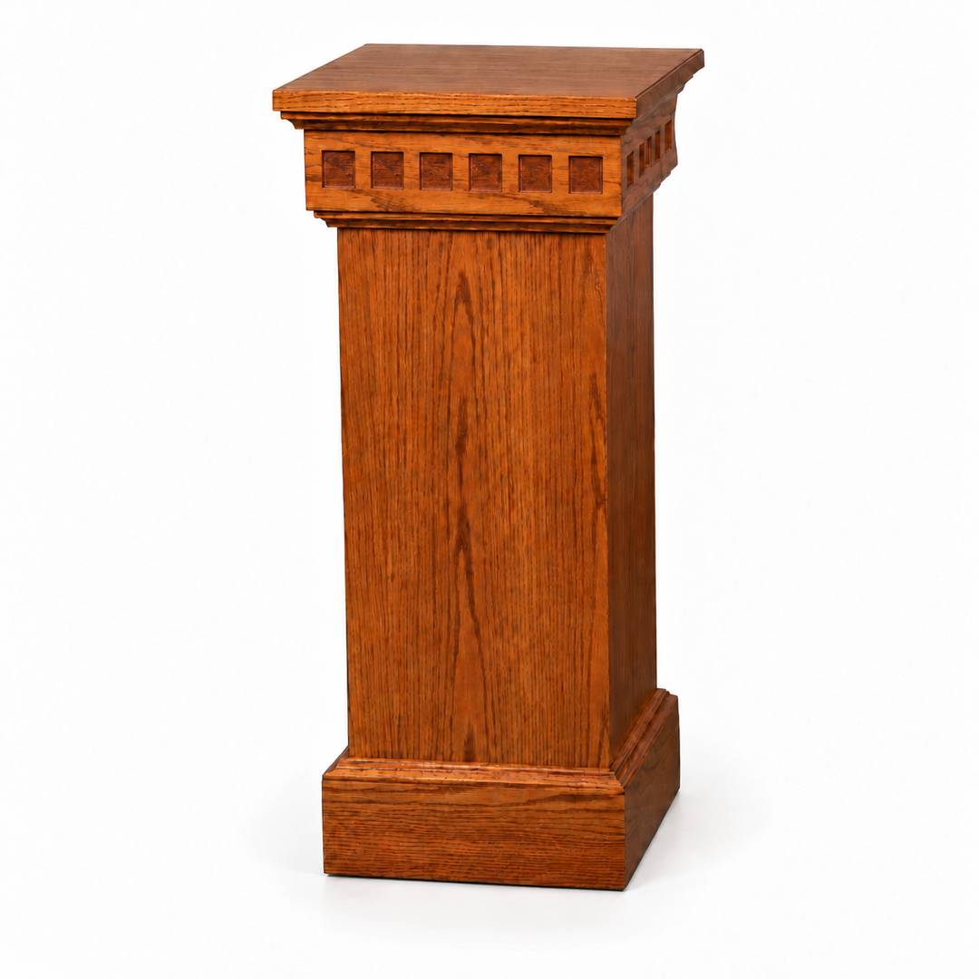 NO 900 solid oak Gothic flower stand — Medium Oak #43