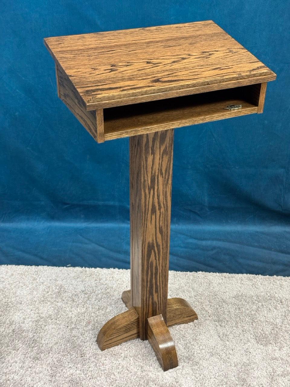Portable Oak Pedestal Lectern [PSS243-O]