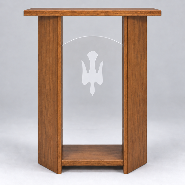 P102 solid oak and acrylic pulpit — Medium Oak 