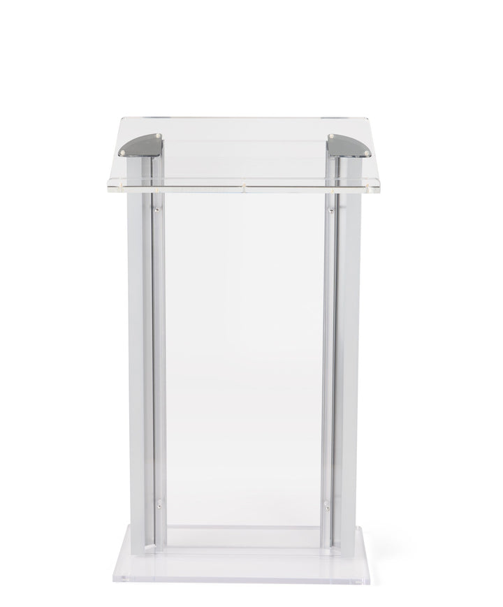Acrylic and Aluminum Podium: Alumacrylic, back view