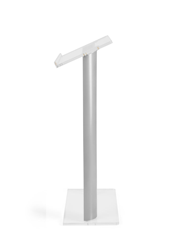Acrylic and Aluminum Podium: Alumacrylic, side view