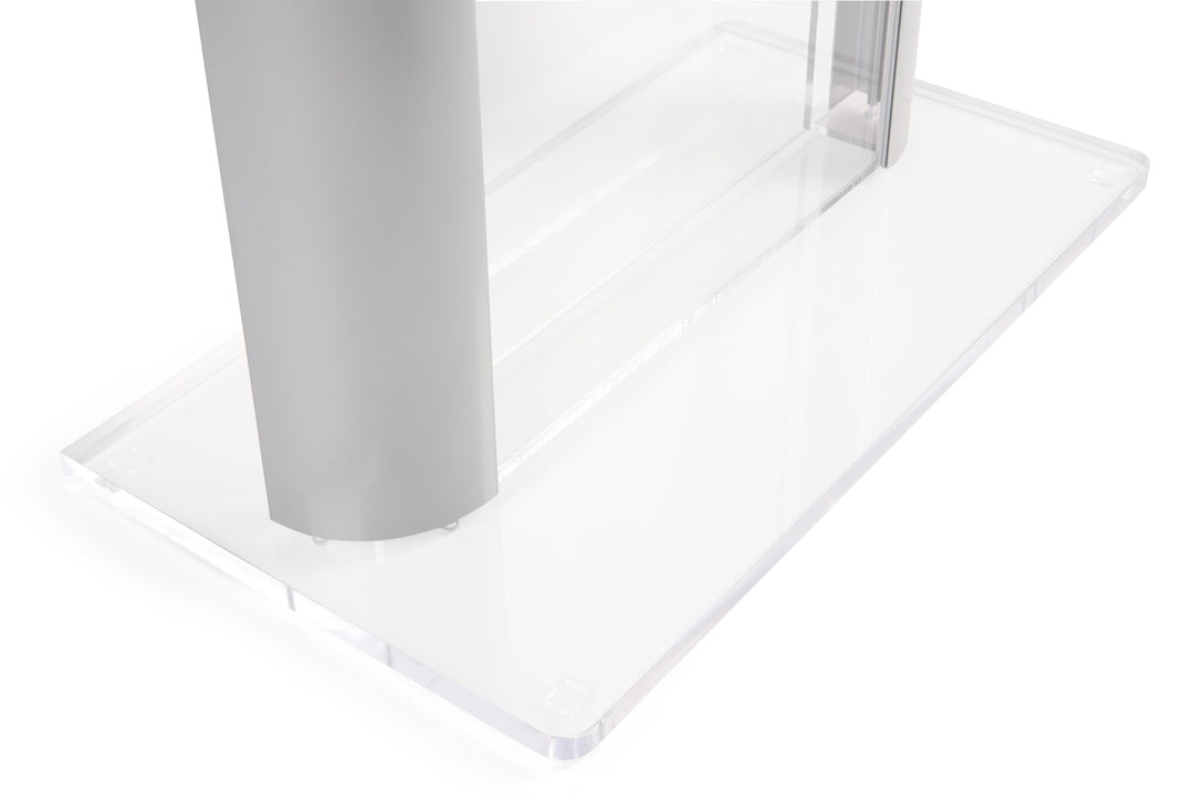 Acrylic and Aluminum Podium: Alumacrylic, base detail