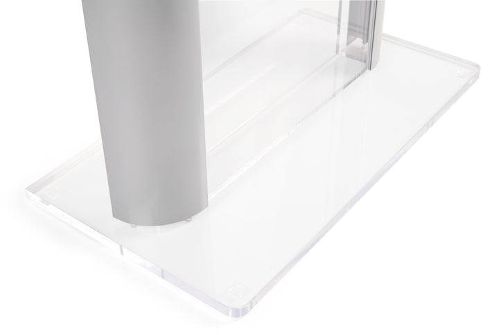 Acrylic and Aluminum Podium: Alumacrylic, base detail