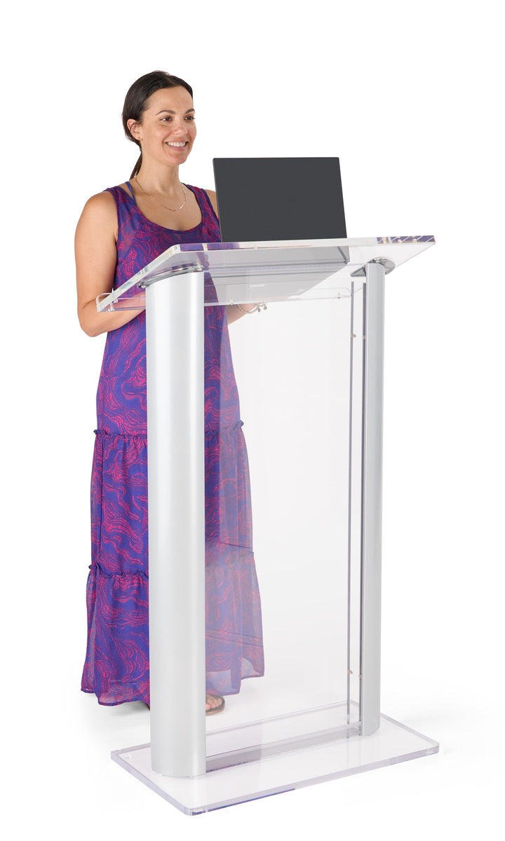 Acrylic and Aluminum Podium: Alumacrylic, in use
