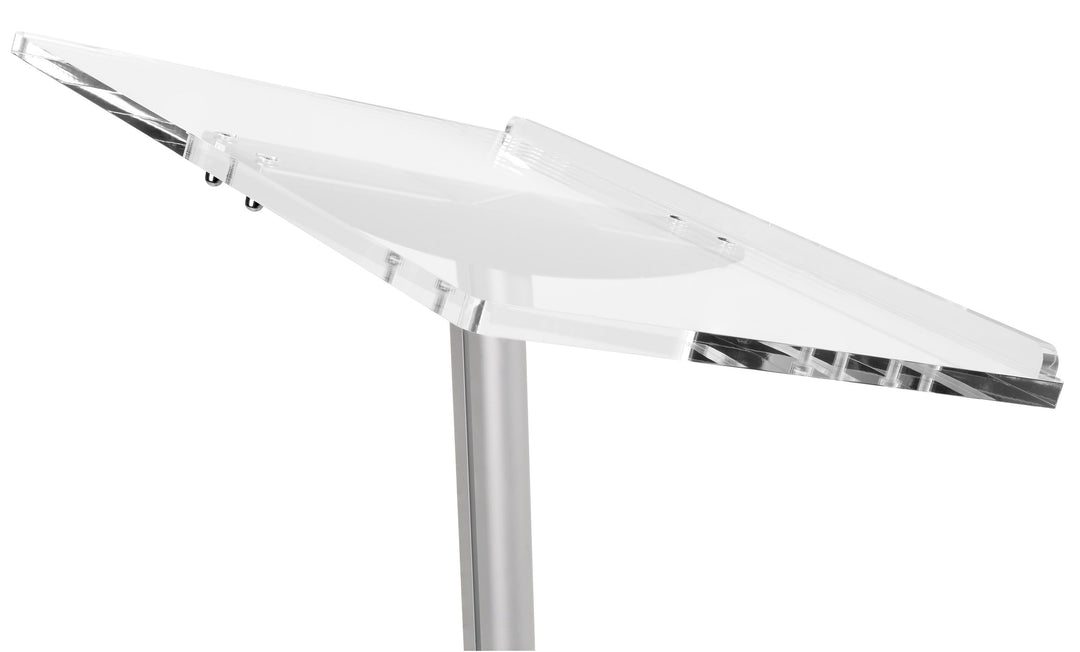 Acrylic-Top Lectern on Silver Aluminum Post, acrylic top