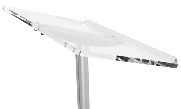 Acrylic-Top Lectern on Silver Aluminum Post, acrylic top