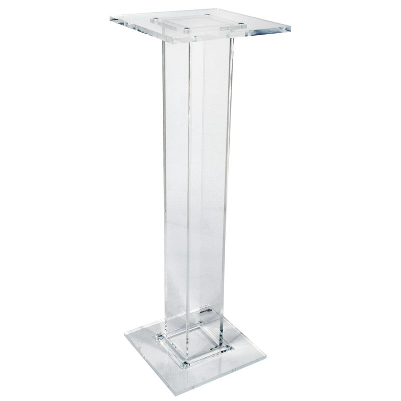 Clear Acrylic Church Water and Flower Stand, Single Column, front view