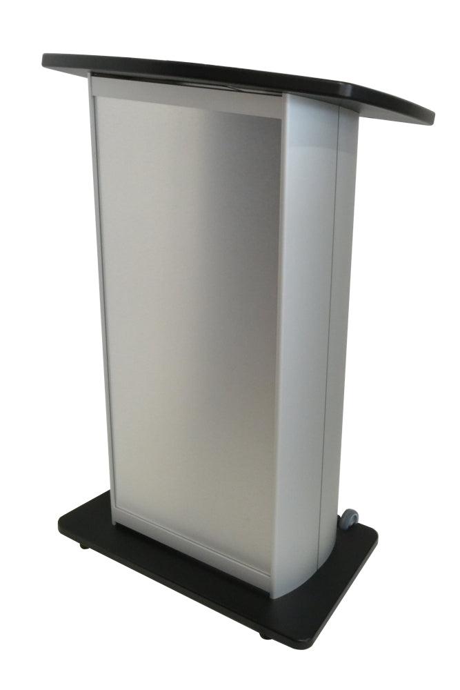 H2W Wide-Top Aluminum Lectern, front