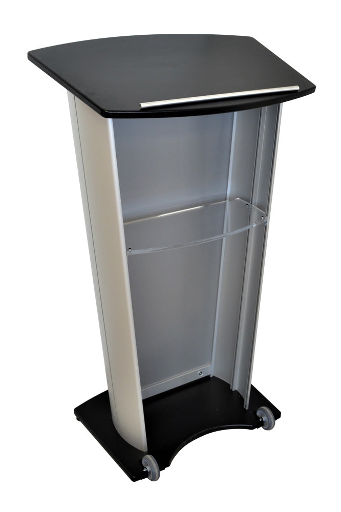 VH1 Standard Aluminum Lectern, back black top base