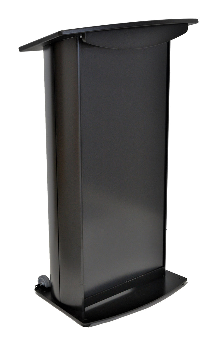 H2 Deluxe Black Aluminum Lectern, side angle
