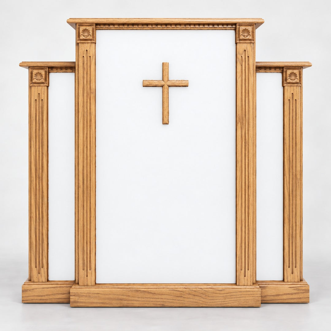 900 pulpit in white with stained top and base, Light Oak stain 35 #pdvariant