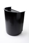 Curved Mobile Speech Lectern with Hidden Casters, Black
