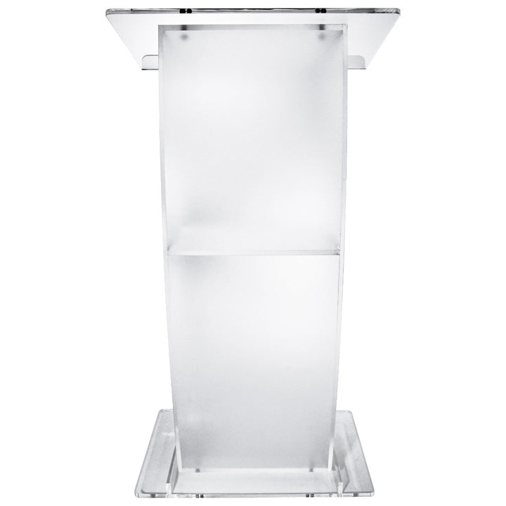 Eclipse Acrylic Lectern with Frosted Front Panel, front view straight on