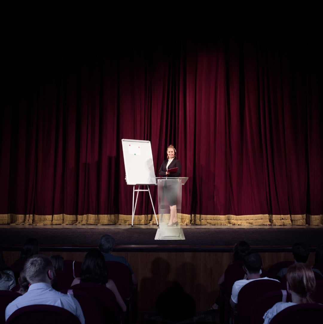 Eclipse Acrylic Lectern with Frosted Front Panel, on stage