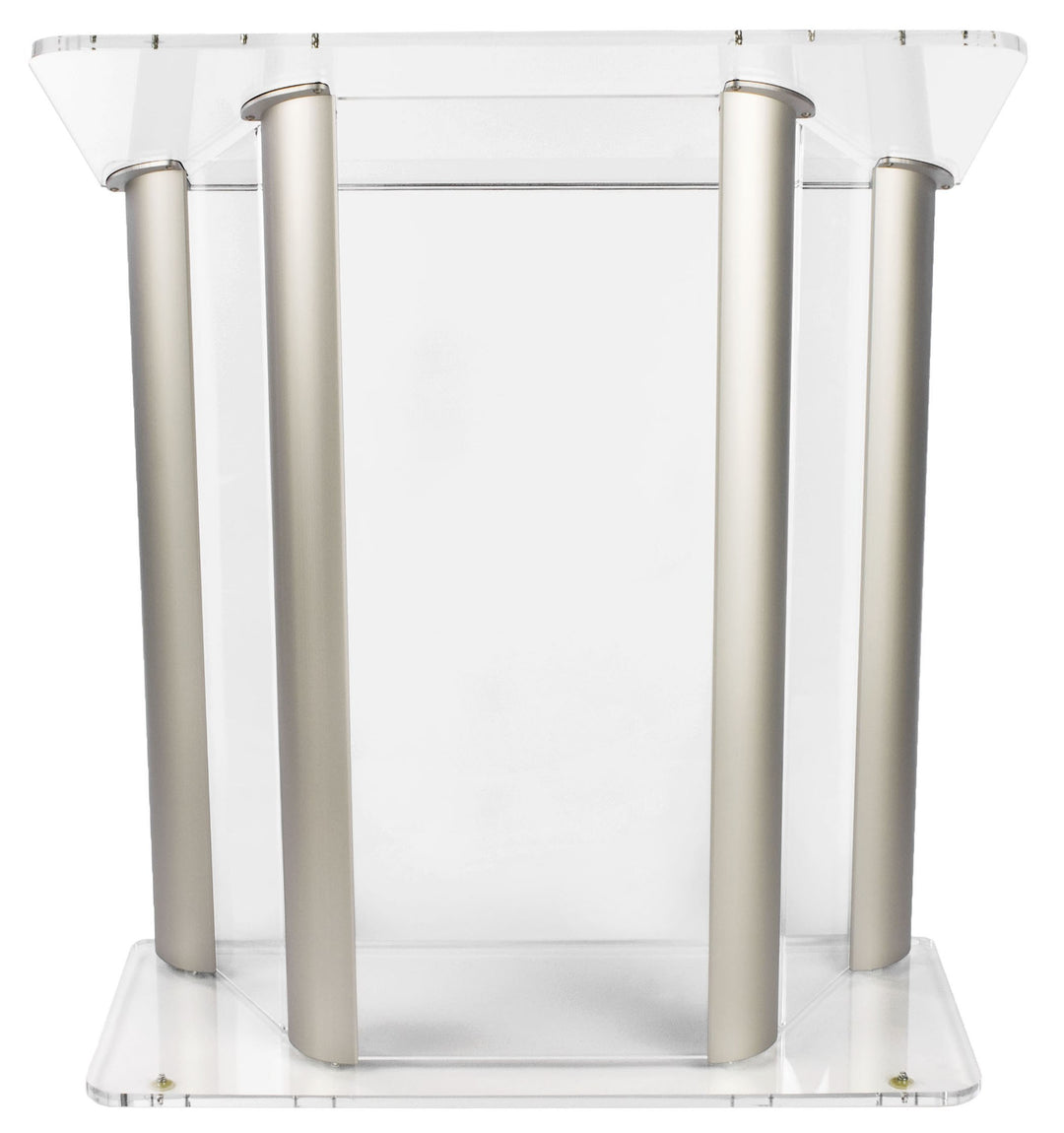 Extra-Wide Acrylic and Aluminum Podium: Alumacrylic Large, front view
