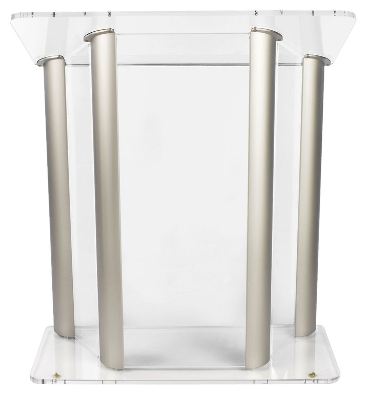 Extra-Wide Acrylic and Aluminum Podium: Alumacrylic Large, front view