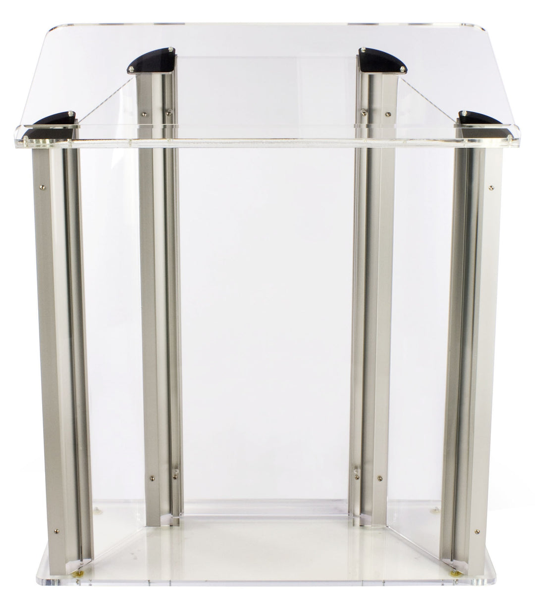 Extra-Wide Acrylic and Aluminum Podium: Alumacrylic Large, speaker side
