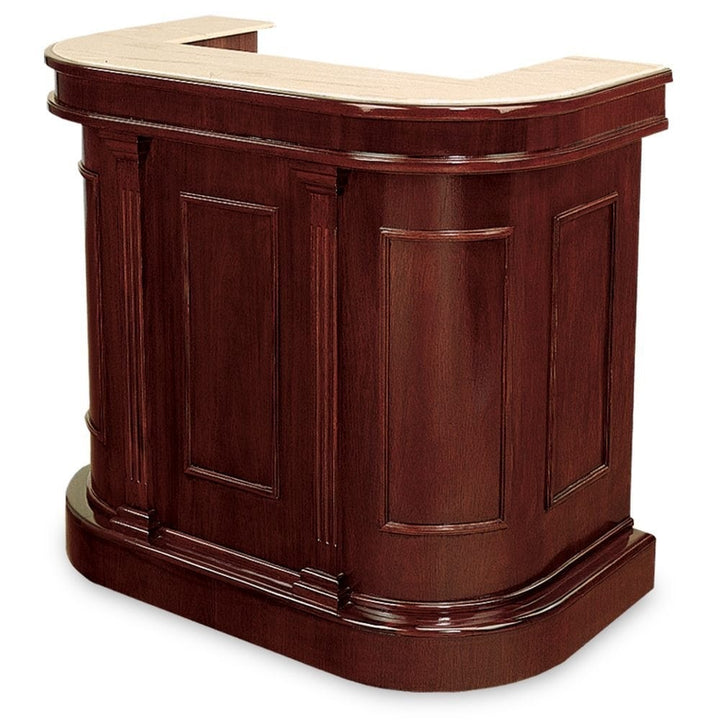 Deluxe U-shaped valet podium and host station, guest side