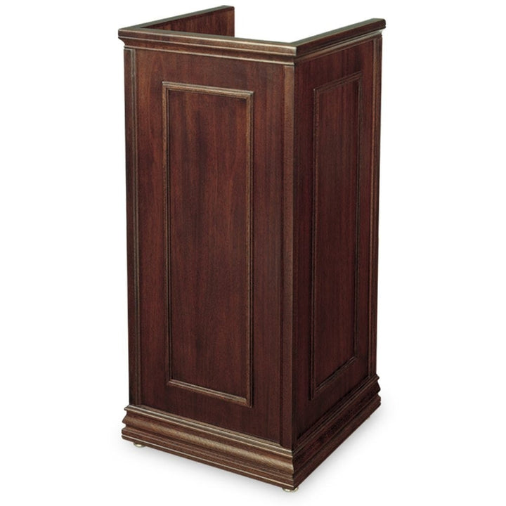 Compact valet podium and host station, guest side