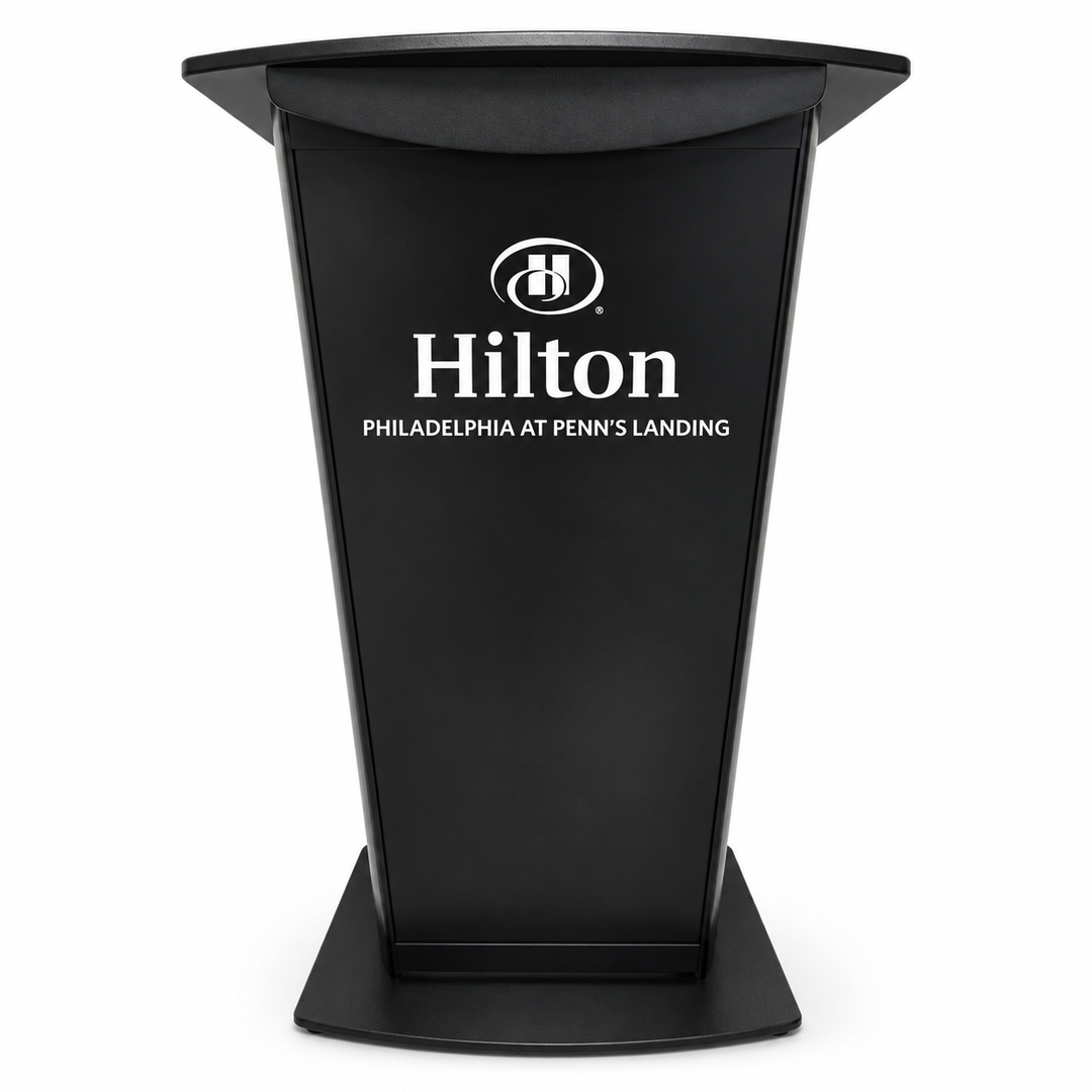 VH1 Deluxe Black Aluminum Lectern — product view