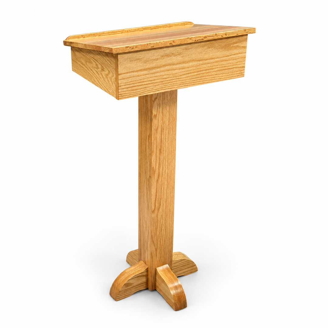 Portable Oak Pedestal Lectern [PSS243-O] — product view