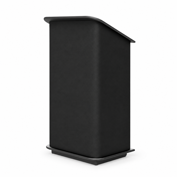 Carpeted Floor Lectern with Solid Oak Trim and Rear Casters — product view