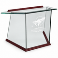 Glass Tabletop Lectern with Free Etched Logo [NC2T]