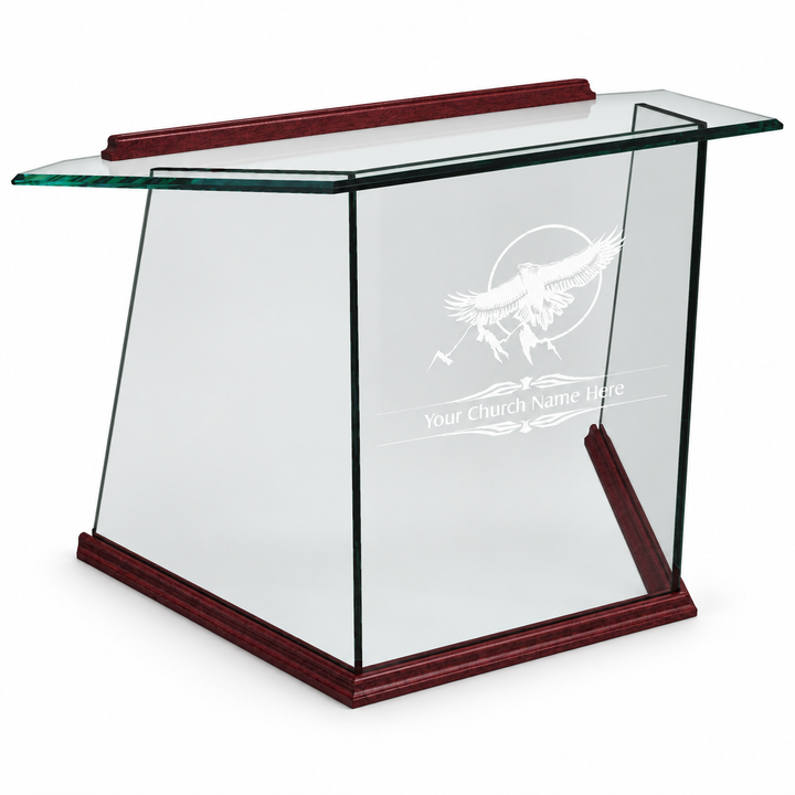 Glass Tabletop Lectern with Free Etched Logo [NC2T] — product view