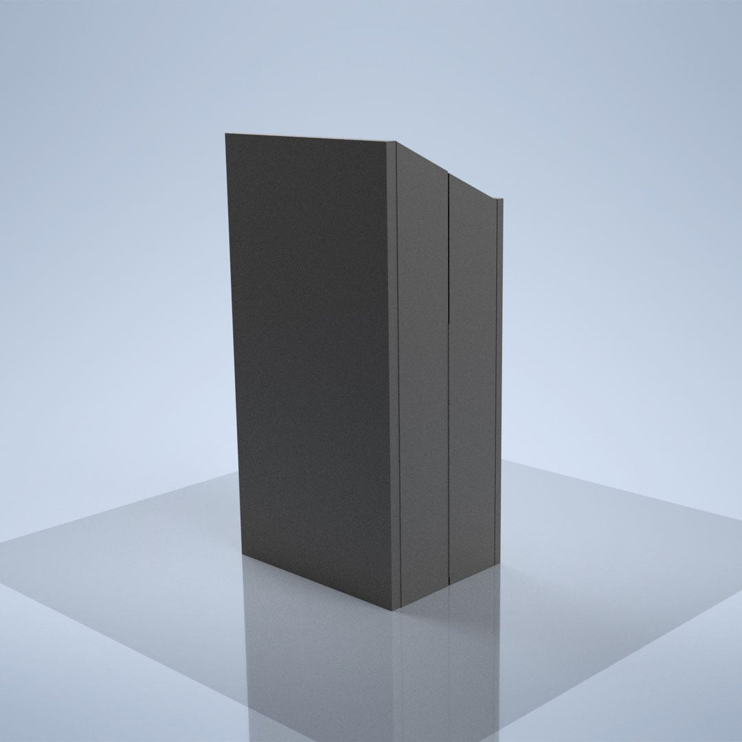 Folding Portable Lectern, Carpeted, Folds to Under 5 Inches Thick, front view, angled